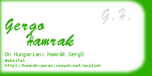 gergo hamrak business card